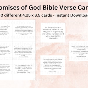 50 Versprechen Gottes Bibel Vers Karten, weiße Karten, digitaler Download, leere anpassbare Bibel Vers Karten