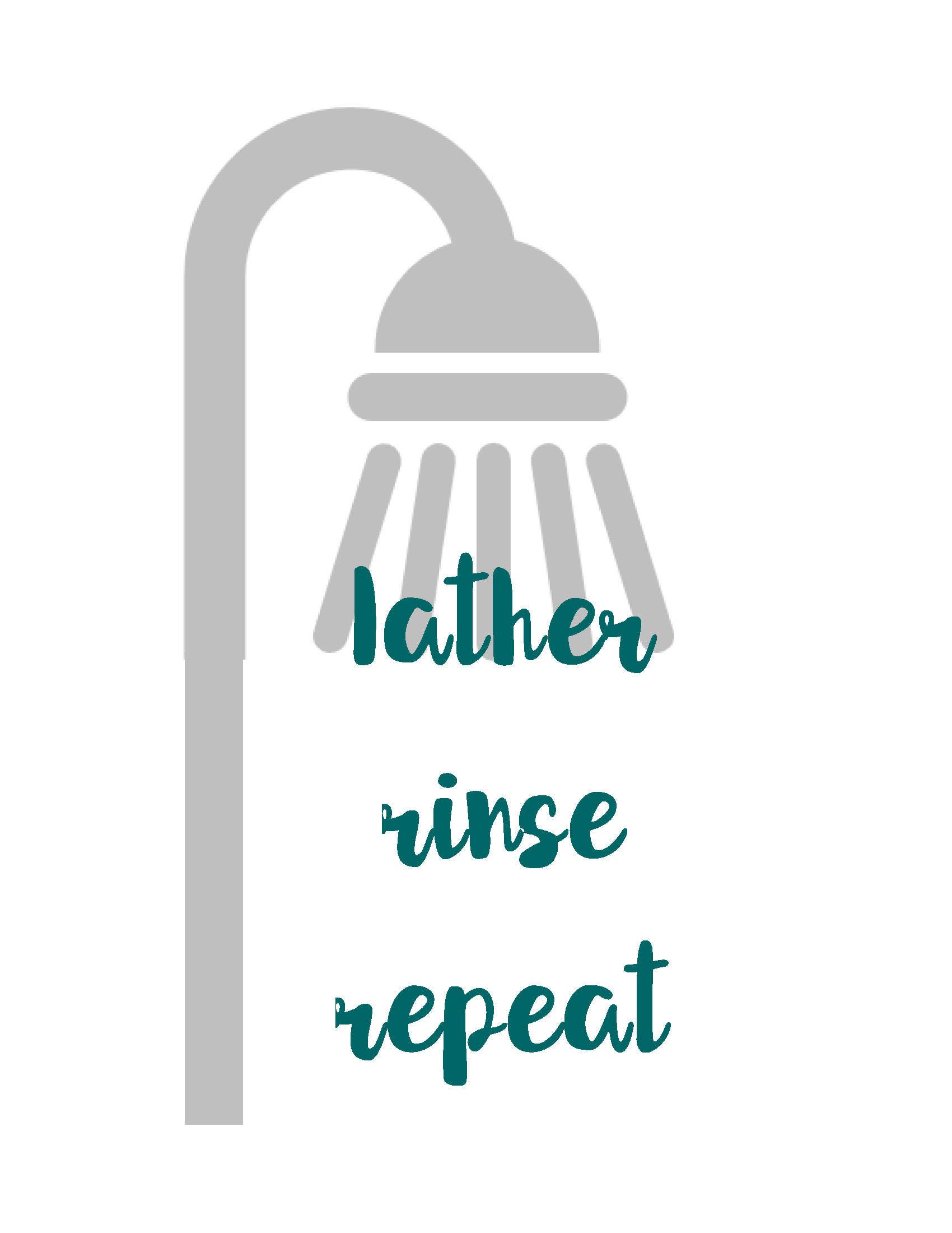 Lather Rinse Repeat Bathroom Print Etsy