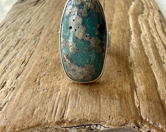 Leland Blue Stone fern impression ring