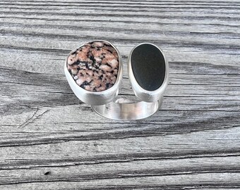 Lake Michigan beach stone divided ring