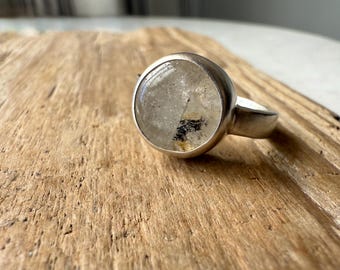 Lake Michigan Beach Quartz Ring, sterling silver