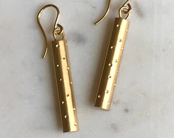 14k gold plated polka dot earrings