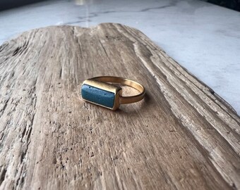 Made to order- Barrel shaped Leland blue ring