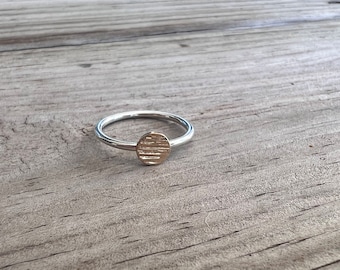 Reflections circle charm stackable ring