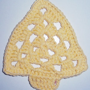 handmade crochet cotton yellow granny tree coaster - READY TO SHIP