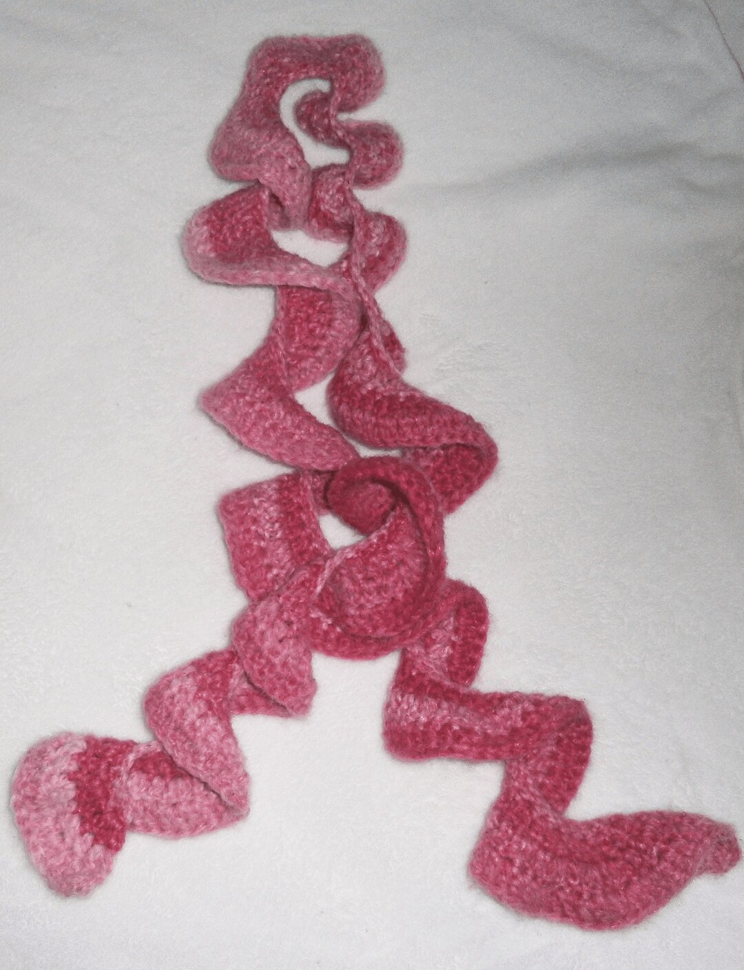 Pink Crochet Ruffles Handmade Crochet Multi-colored Pink Ruffle/potato Chip Scarf - READY TO ...