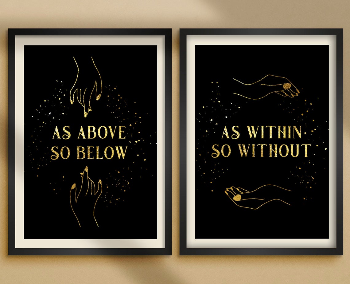 As Above so Below as Within so Without Quote Magic Foil Art Etsy Canada