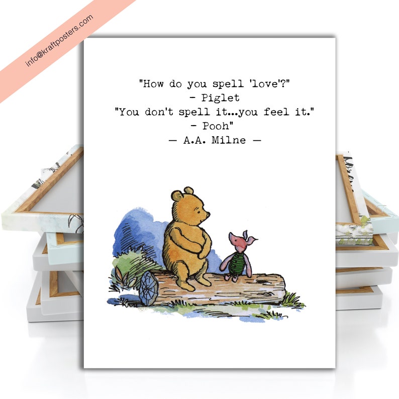 Winnie The Pooh Quote Print Love How Do You Spell Love Love Is Taking A Few Steps Backward Wedding And Anniversary