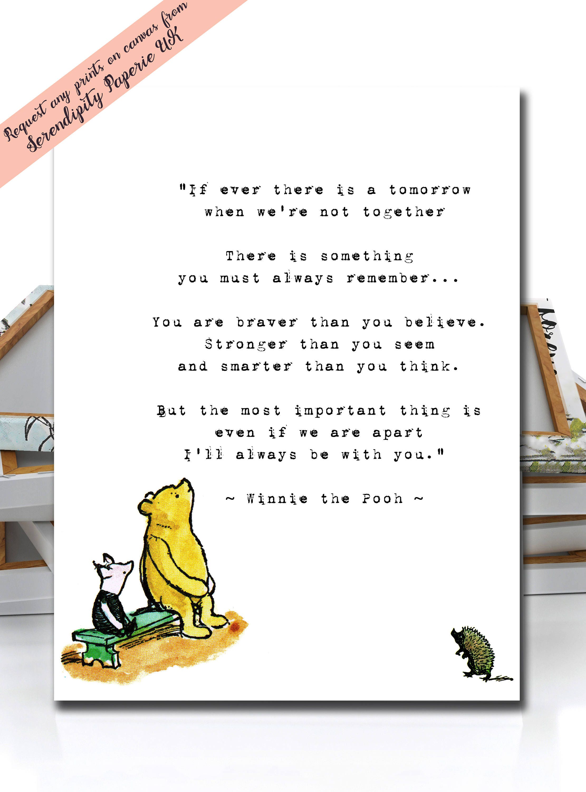 Winnie the Pooh Wedding Quotes CANVAS GALLERY WRAPS Etsy