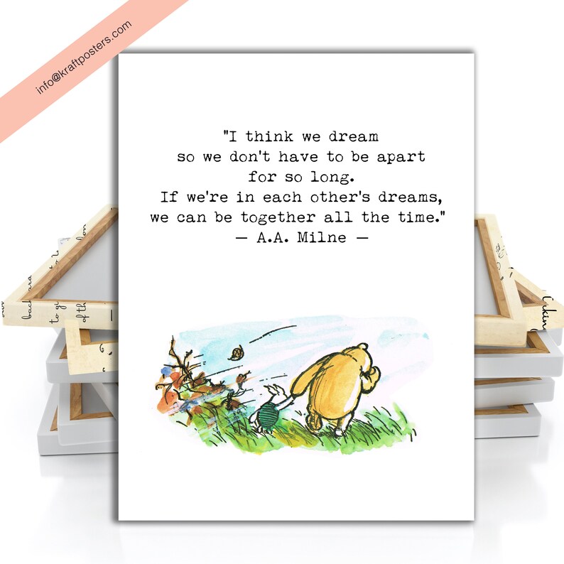 Winnie The Pooh Zitat Drucken Ich Glaube Wir Träumen Liebe Und Freundschaft Kindergarten Kunst