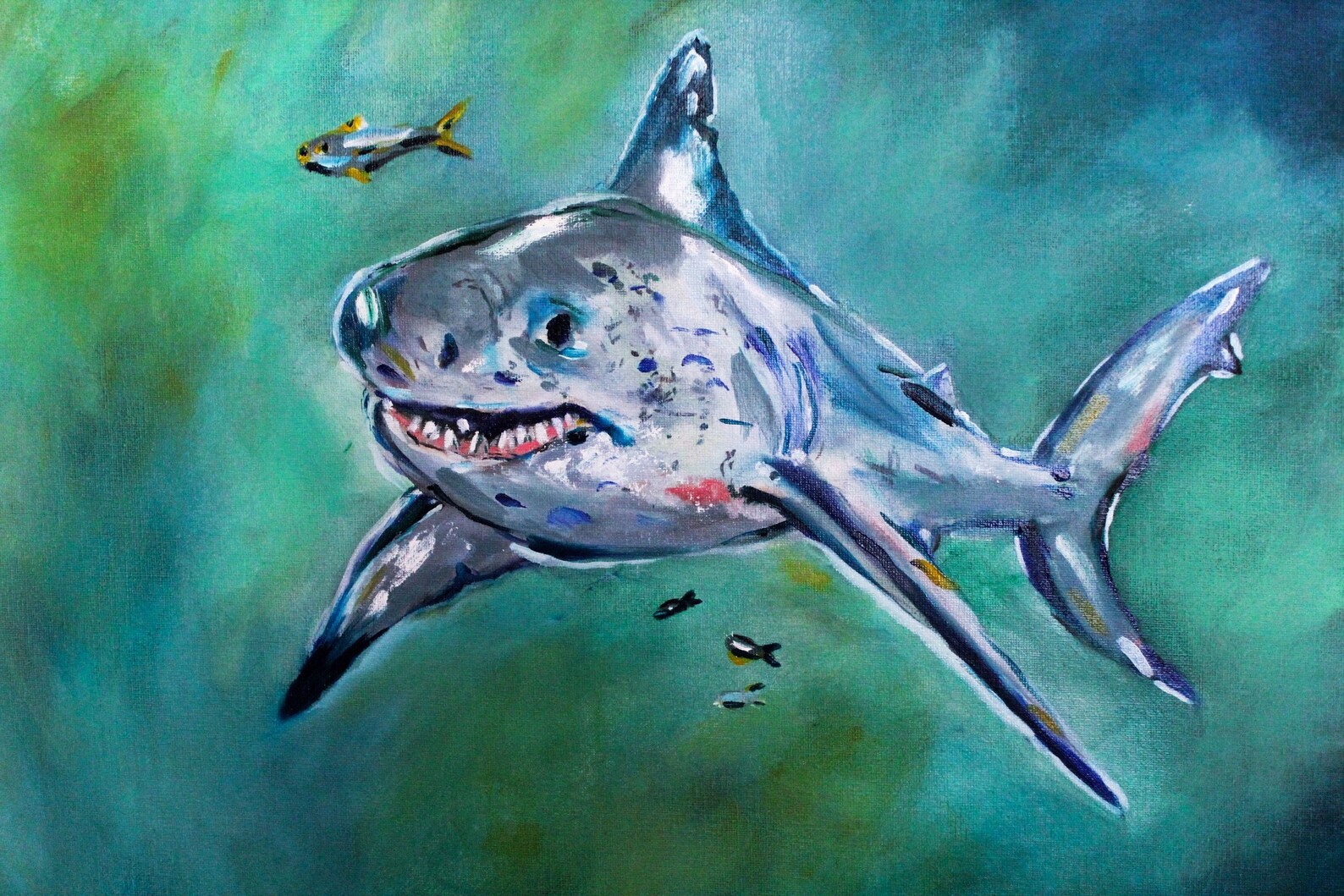 Fin Jaws Shark/Fine Art Print/ocean theme/ wall decor/ Etsy
