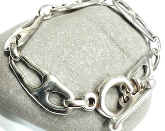 Muriel… Large Abstract  Silver Link  Bracelet