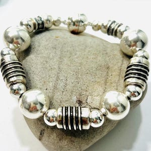 Color Me Bold … Strong silver Plated Bead  Bangle