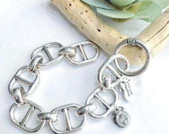 Indira… Large Silver Link  Bracelet