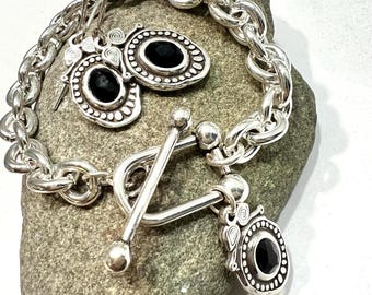 Moonshadow…  Silver  chain  bracelet with crystal charm