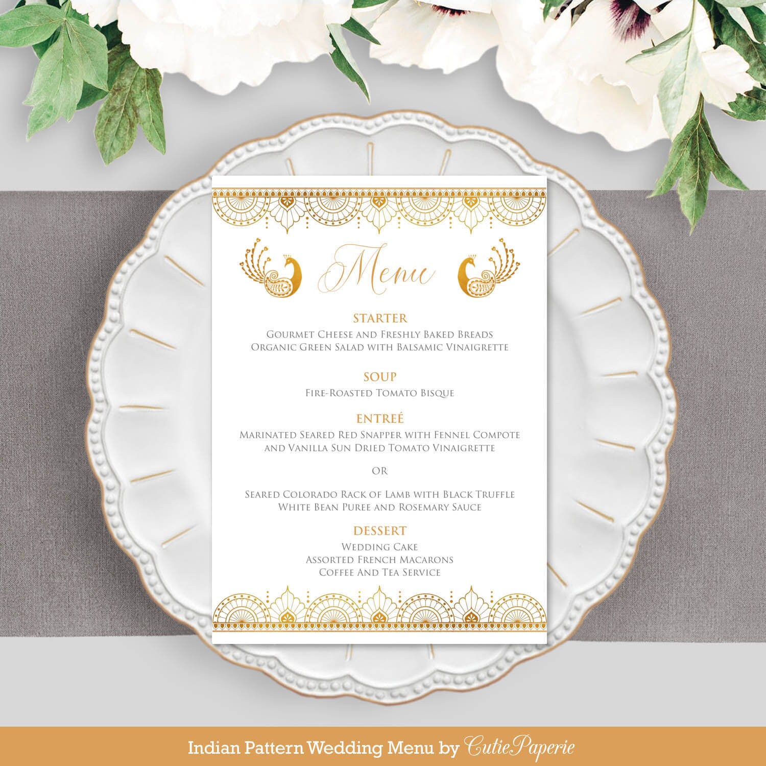Wedding Menu Template Indian Wedding Menu Card Indian | Etsy