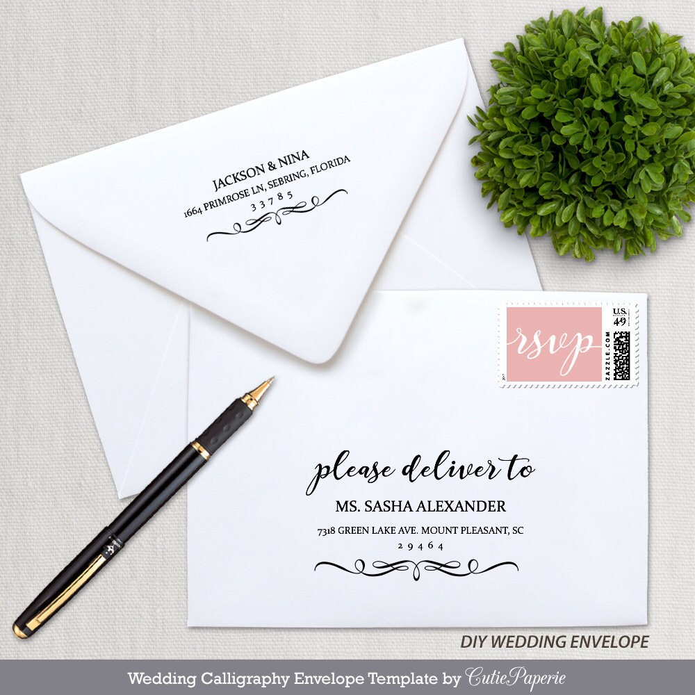 Printable Envelope Template Wedding Envelope Template DIY | Etsy