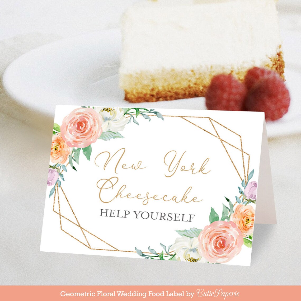 Wedding Food Label Floral Geometric Food Label Buffet Card Etsy