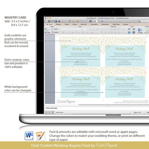 Wedding Registry Chart