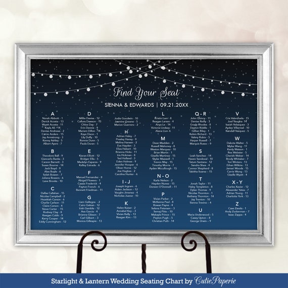 Etsy Table Seating Chart
