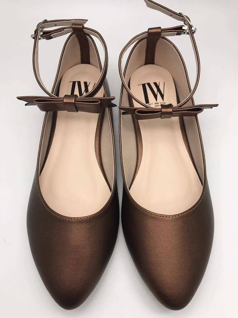 womens brown pointed toe flats