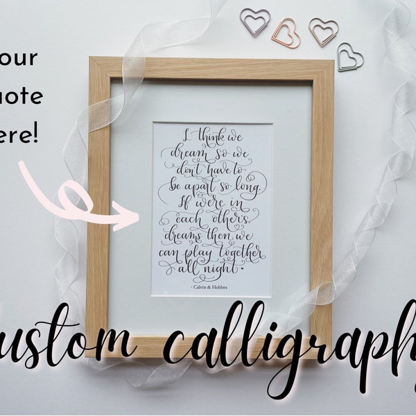 Custom Digital Hand-Lettered Print - my handwriting, 100% unique gift, not a font!