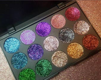 Customize 15 pressed glitter pan palette