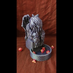 Cthulhu Dice Tower | Dungeons Master Dice Tower Tray For Board Games | Dungeons and Dragons | DnD Accessories | DnD Dice Box