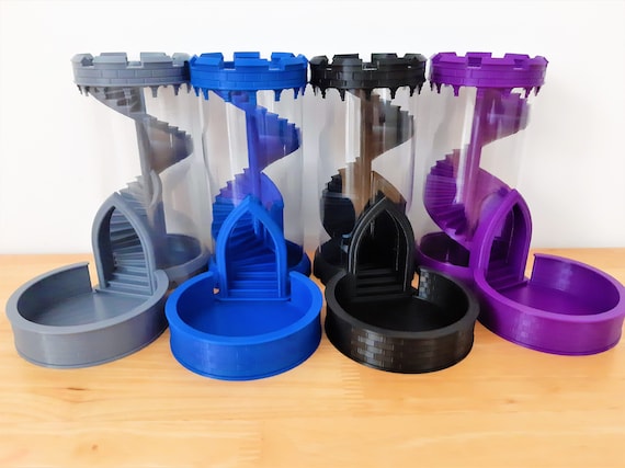 Transparent Spiral Staircase Dice Tower | Dice Tray | Board Game Accessory | Game