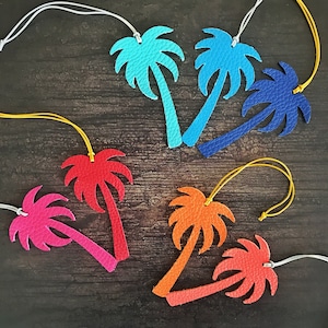 Palm tree leather bag charm
