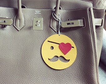 Pirate in Love emoji leather bag charm