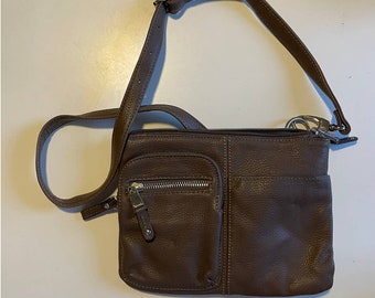 Vintage Brown y2k Faux-Leather Crossbody Bag