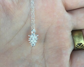 Sterling Silver Pinecone Necklace | Nature-Inspired Charm Jewelry | Mountain Lover Gift | Outdoorsy Necklace for Her