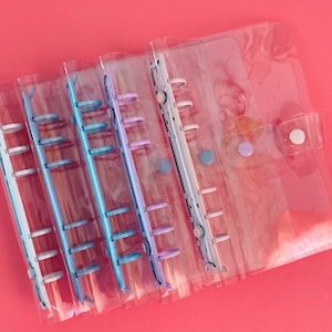 A6 Pastel Rings + 5 Zip Pouches | Soft Plastic Binder | A6 Budget Set | Budget Envelopes | Sinking Funds | Financial Planner|Budgeting