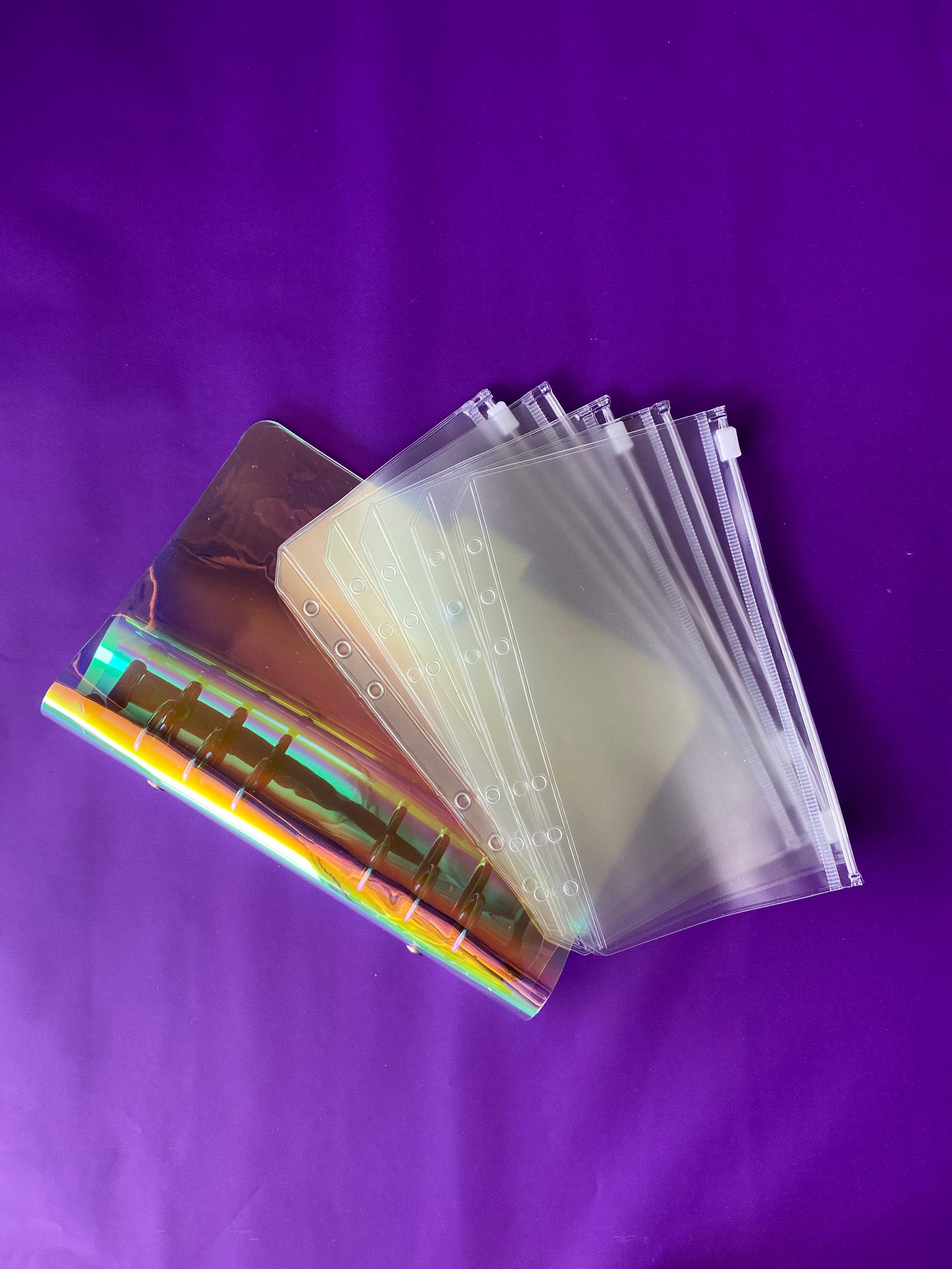 Iridescent A6 PVC Binder with Zip Pouches Soft Plastic Etsy