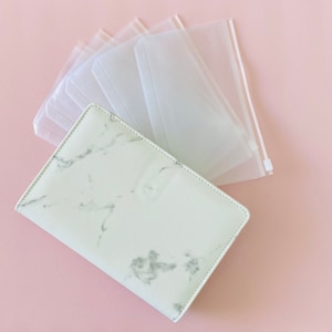 A6 Marble Faux Leather Binder | Budget Binder | Planner Binder | Sinking Funds | Savings Challenge | Pouches - Cash Envelopes|Budgeting