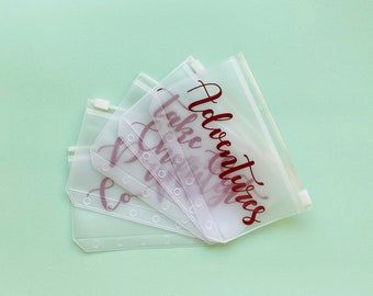 Mini A7 - 5 Zip Pouches | Cash Budgeting Zip Pouches | Sinking Funds | Budget Envelopes | Financial Planner