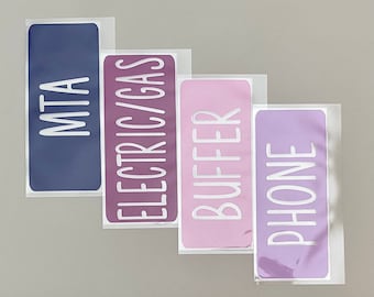 Majestic Purple Clear Laminated Budget Cash Envelopes set of 4 Personalized|6 Ring/7 Disc Hole Punch Envelope System|Budgeting Envelopes |A6