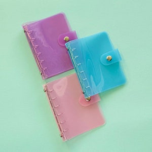 Pastel Colored MINI A7 + 5 Zipper Pouch Budget Binder Starter Set | Clear Zipper Pouches set of 5 Personalized | Mini Zip Cash Envelope