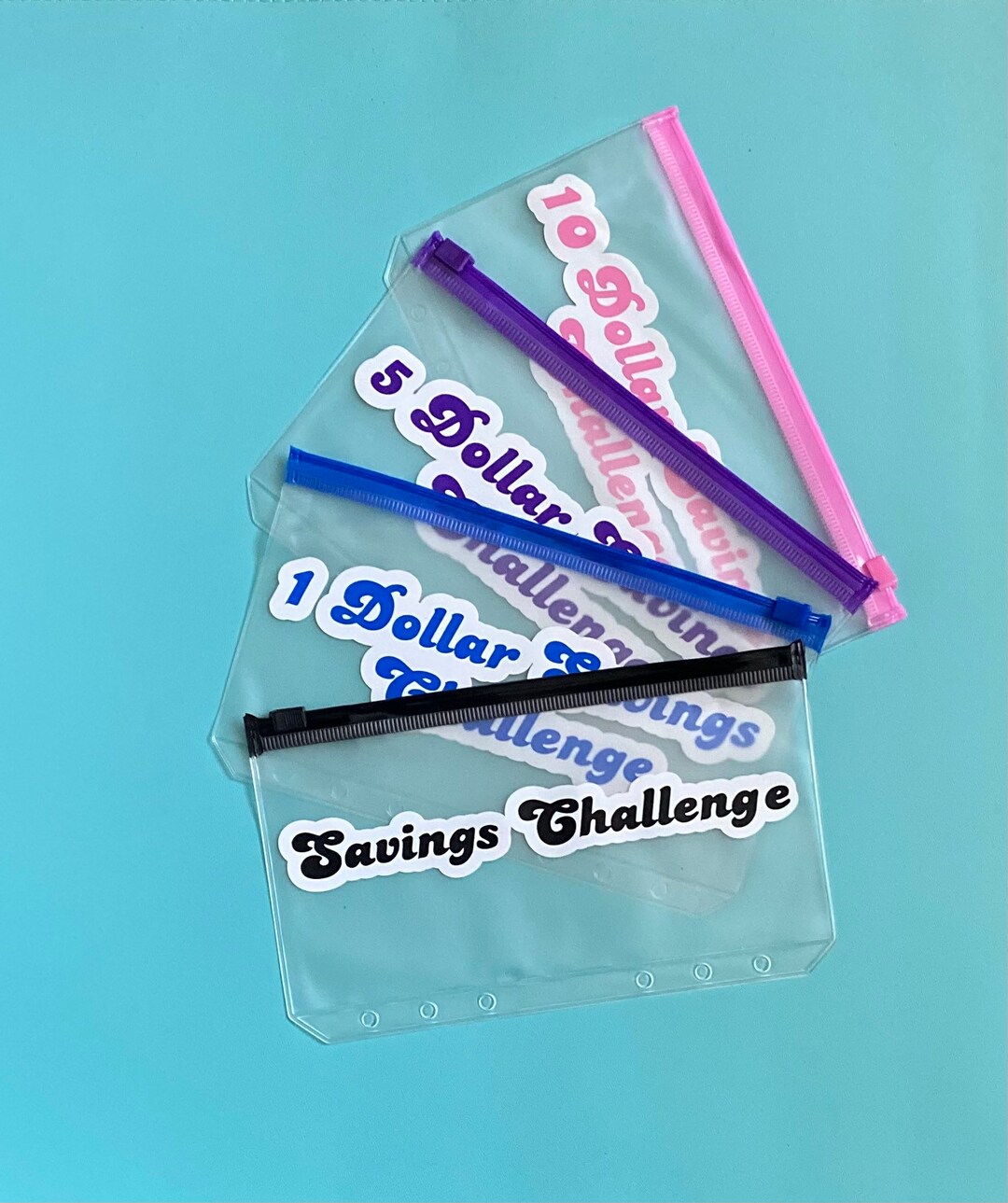 A6 Colored Zippered Pouches Cash Budgeting Zip Pouches Sinking Funds