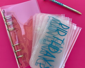 A6 PVC Binder with Zip Pouches | Soft Plastic Binder | Budget Binder | Sinking Funds | Finance Journal | Financial Binder