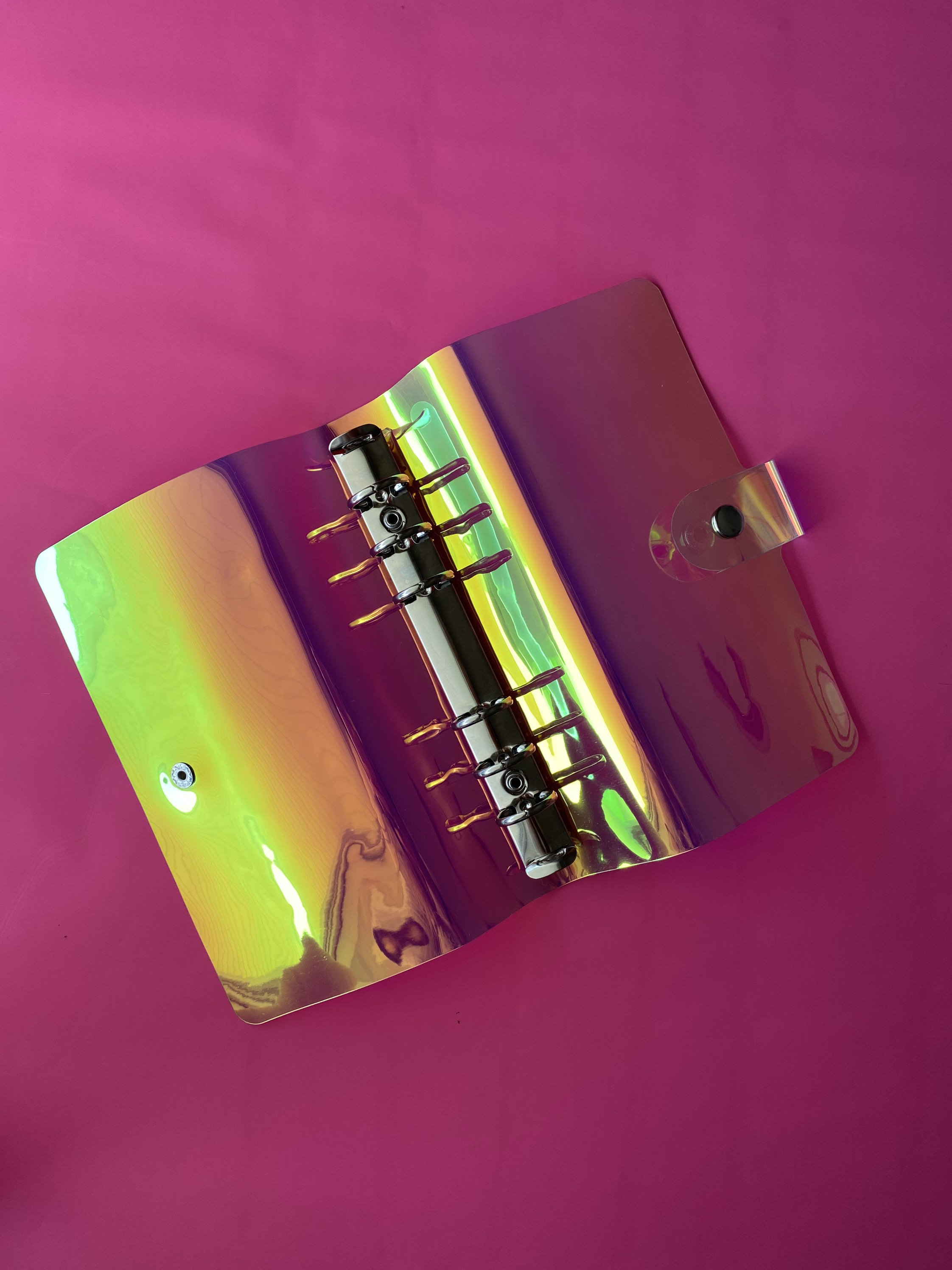 Iridescent A6 Binder 5 Zip Pouches Soft Plastic Binder Etsy