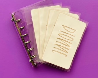 A7 Mini Binder + SET of 4 or 8 Clear Laminated Cash Envelopes | Budget Envelopes | Budget Binder | Financial Planner | budgeting binder