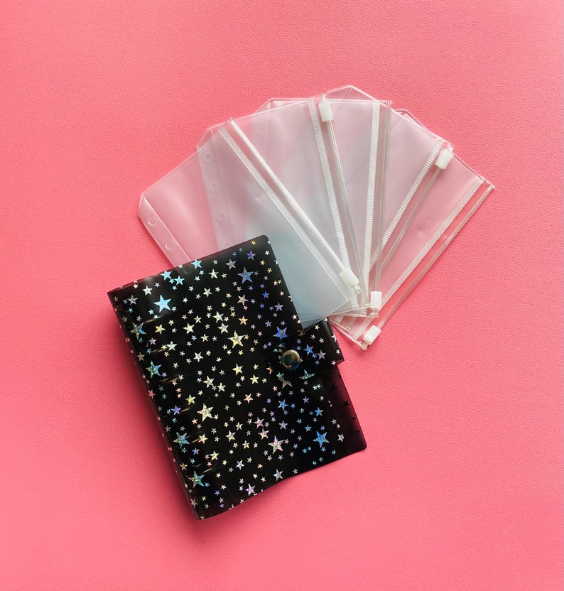 Black With Stars MINI A7 Budget Binder Starter Set 5 Zipper Etsy Norway