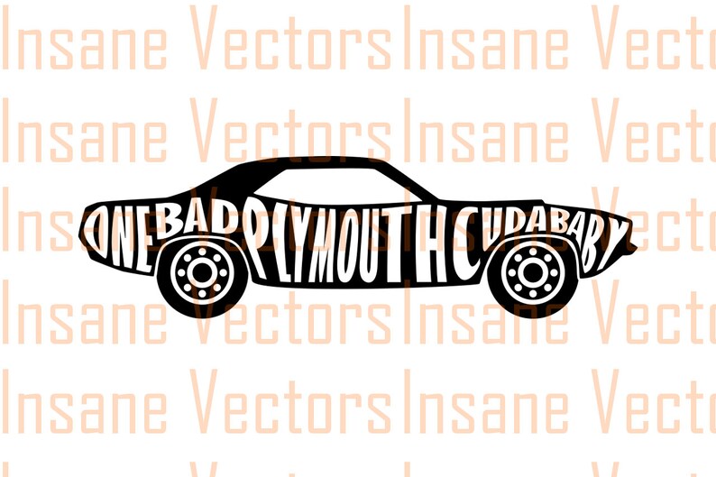 Plymouth Cuda Vector Silhouette Clip Art Image Cuda Vector | Etsy