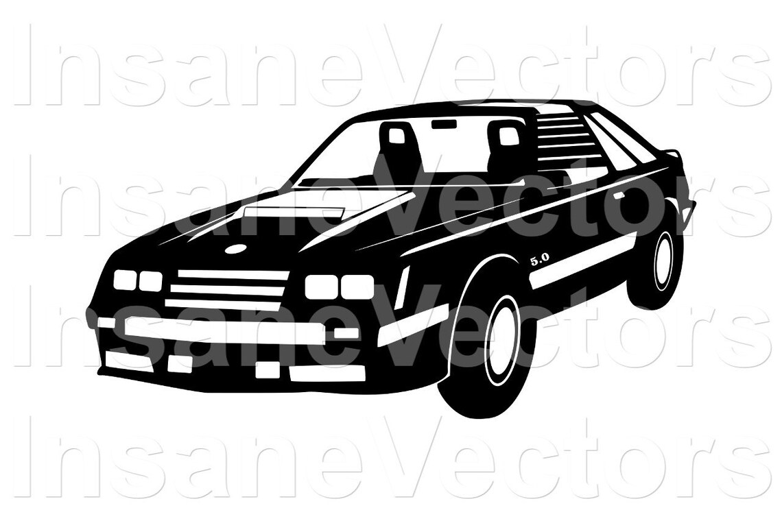 1982 Ford Mustang Vector Silhouette Clip Art Image Ford - Etsy