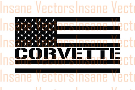 Download Corvette American Flag Silhouette Clip Art Image American Etsy