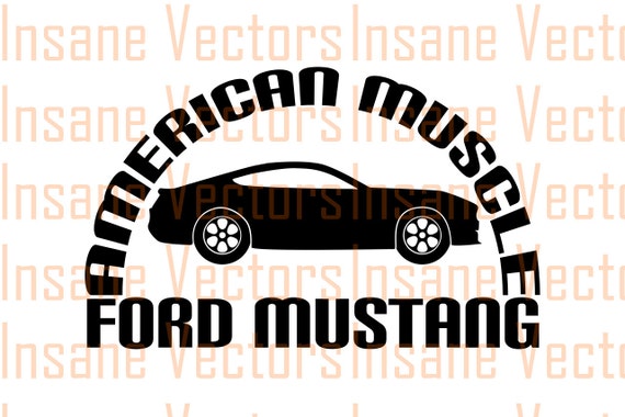 Ford Mustang Vector Silhouette Clip Art Image Mustang Vector Etsy