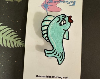 Chalkware Fish Pin