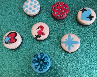 Hand painted ceramic magnets